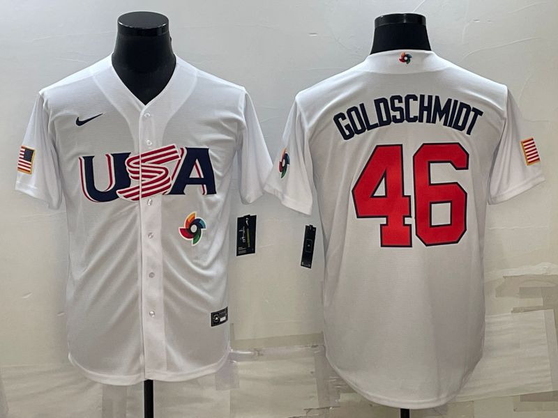 Men 2023 World Cub USA 46 Goldschmidt White Nike MLB Jersey11